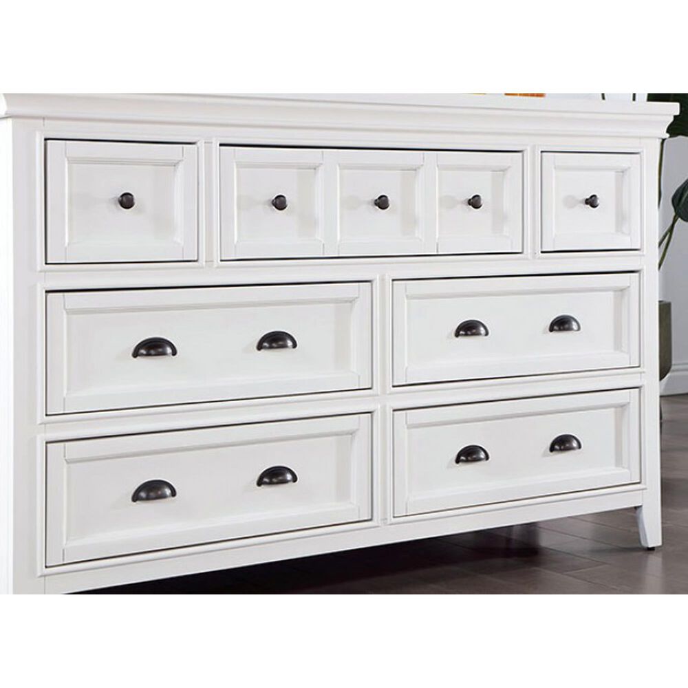 Furniture of America Castile 7-Drawer Dresser and Mirror in White, , large