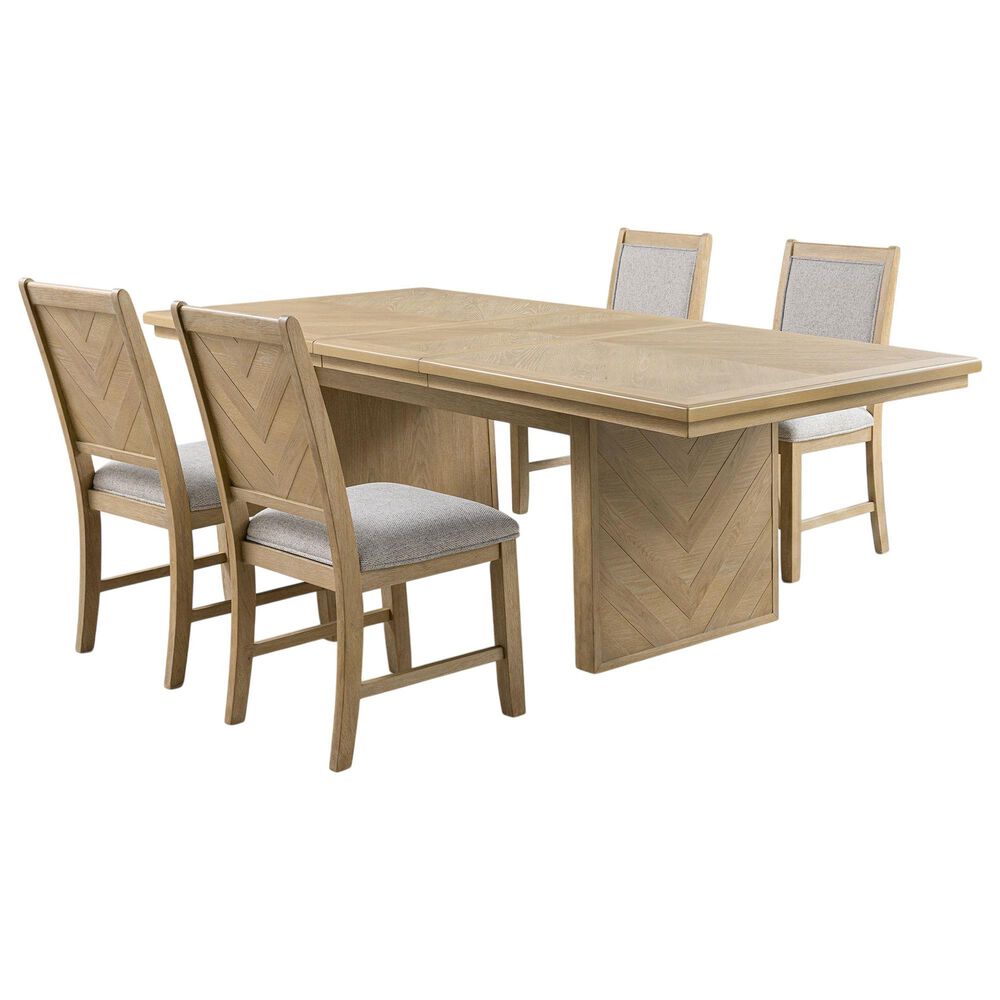 Furniture of America Virex Extendable 5-Piece Dining Table Set in Natural, , large