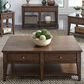 Belle Furnishings Lake House 2-Drawer Cocktail Table in Rustic Brown Oak, , large