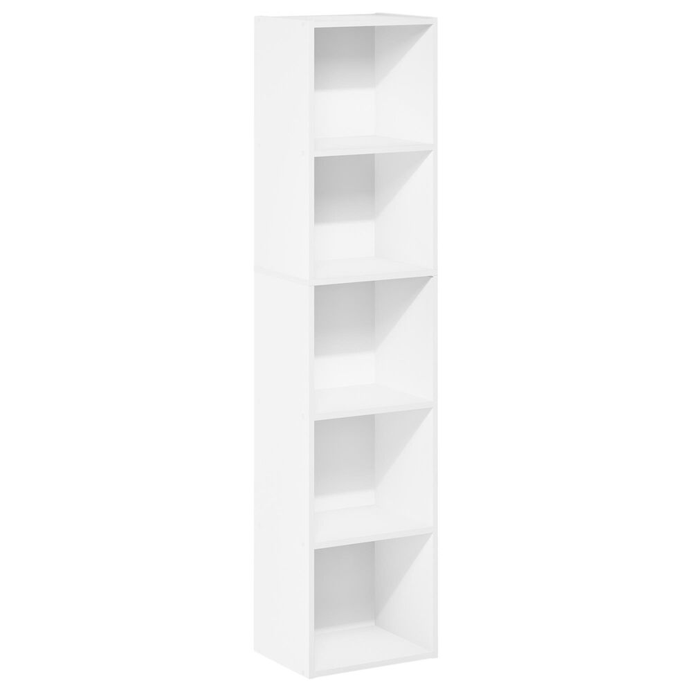 HOMLUX 5-Tier Cube Open Shelf Storage Organizer Bookcase in White, , large