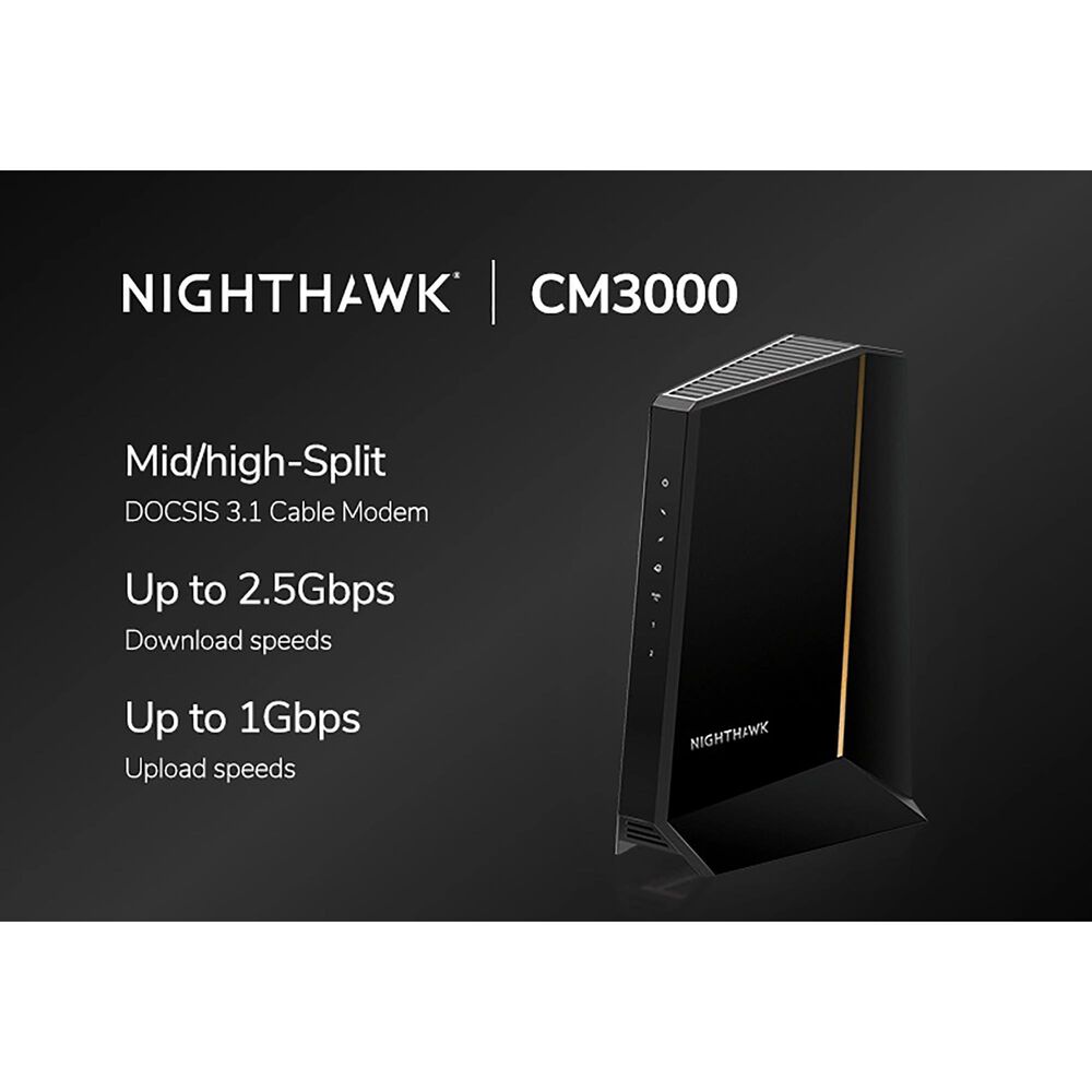 NETGEAR Nighthawk CM3000 Mid/High-Split Cable Modem in Black, , large