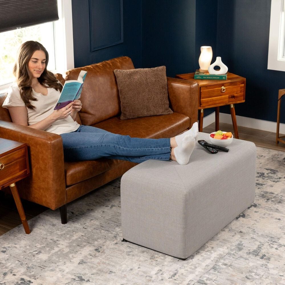 Jaxx Monroe Large Ottoman in Shark Grey, , large