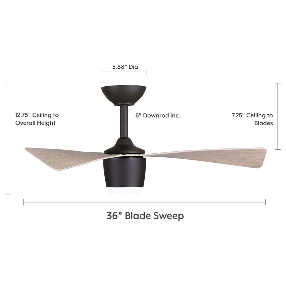 Minka-Aire Elavan 36" Indoor/Outdoor Ceiling Fan with LED Light in Dark Bronze, , large