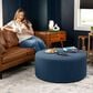 Jaxx Candler Boucle Fabric Ottoman in Navy, , large