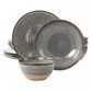 Gibson Home Dreamweaver 12-Piece Round Earthenware Dinnerware Set in Gray, , large