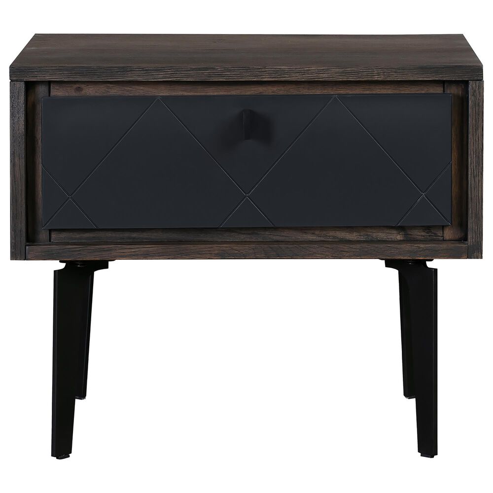 Blue River Cross 1 Drawer Nightstand in Dark Gray, , large