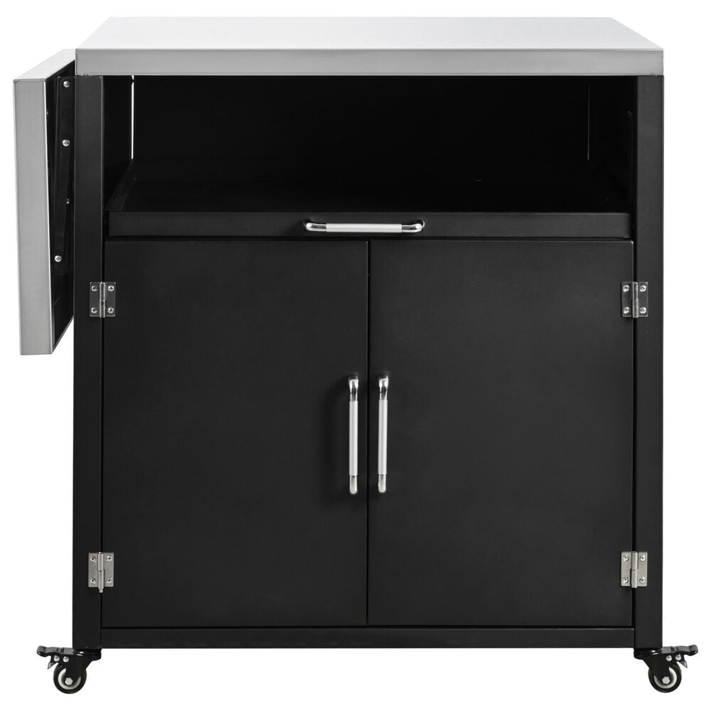 Hearth and Haven Patio Serving Cart in Matte Black, , large