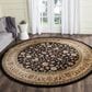 Safavieh Lyndhurst LNH316 8" Round Black and Ivory Area Rug, , large
