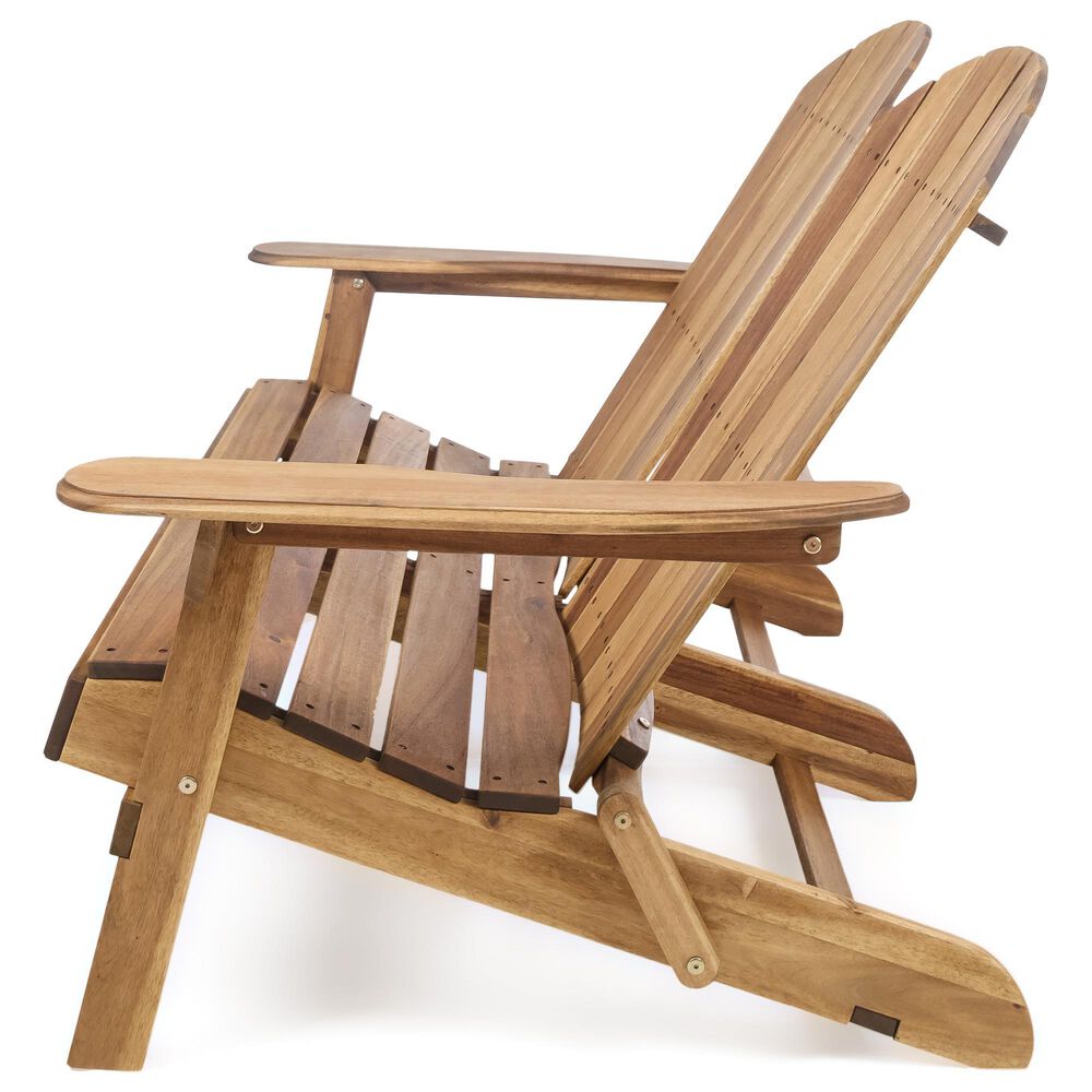 Hearth and Haven Malibu Outdoor Adirondack Loveseat in Natural, , large
