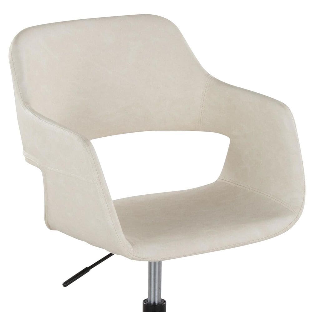 Lumisource Margarite Task Chair with Cream Faux Leather Cushion in Black, , large