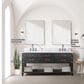 Lexora Home Norwalk 72" Double Bathroom Vanity in Black Oak with White Carrara Marble Top and Rectangular Sinks, , large