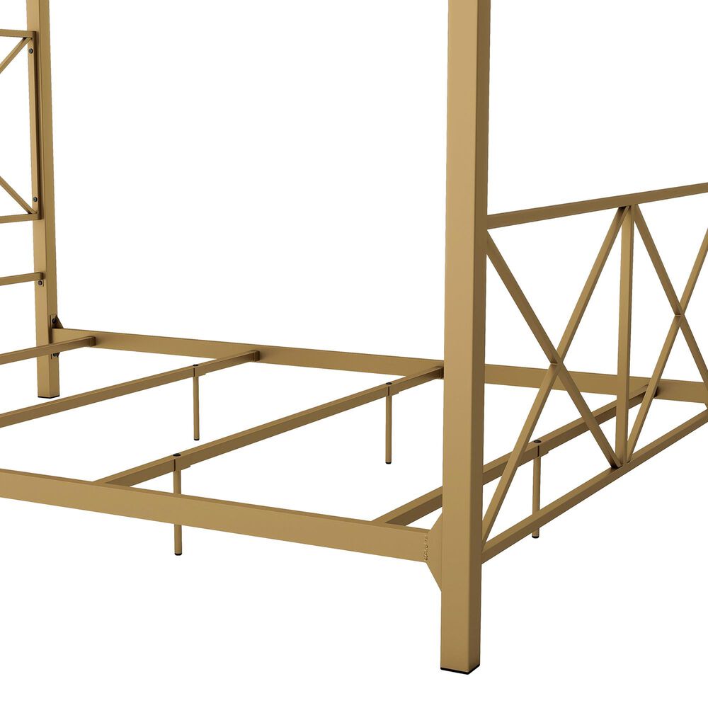 Furniture of America Rosadale Full X-Cross Canopy Bed in Gold, , large