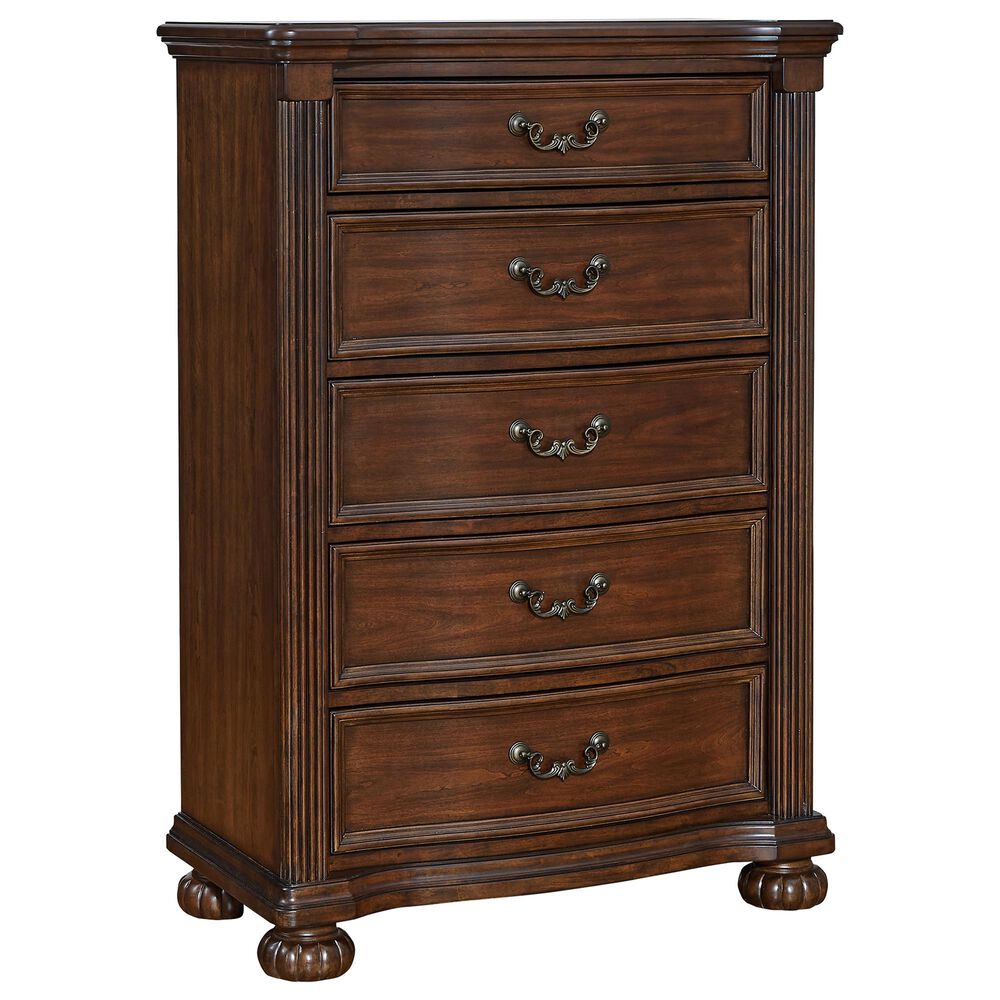 Ashley Lavinton 5-Drawer Chest in Cherry Brown, , large