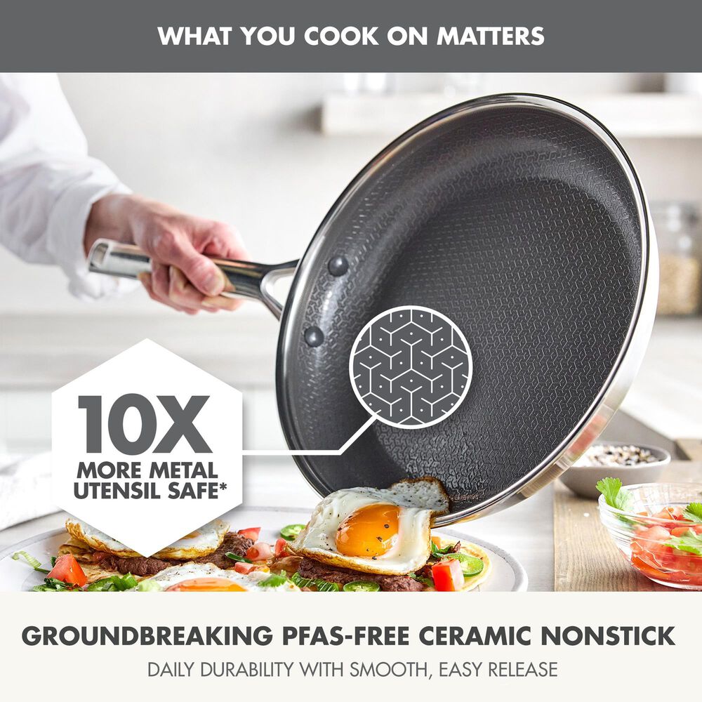Green Pan Apex Hybrid 12" Non-Stick Ceramic Frypan with Lid in Stainless Steel, , large