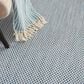 Nourison Courtyard Ivory and Blue 4" Square Indoor/Outdoor Area Rug, , large
