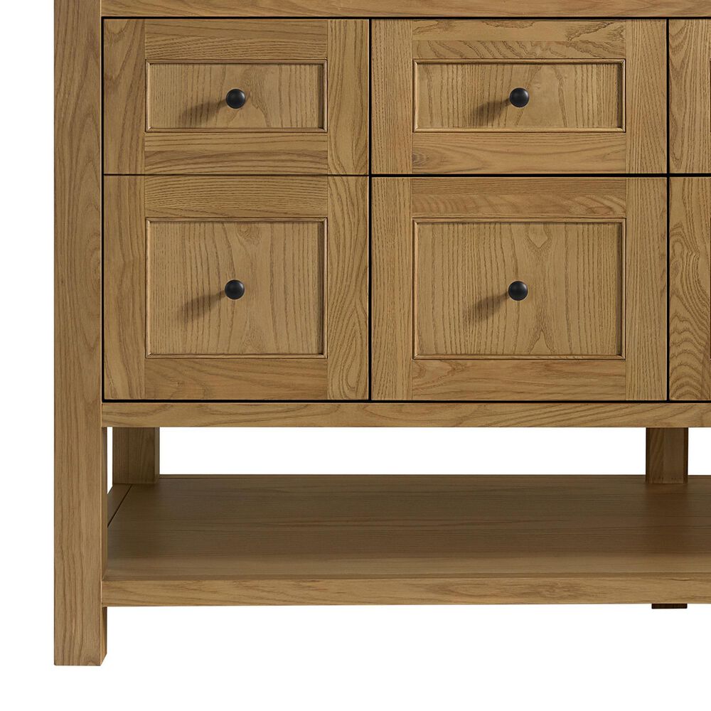 James Martin Vanities Breckenridge 60&quot; Double Bathroom Vanity in Light Natural Oak with 3 cm Arctic Fall Solid Surface Top and Rectangular Sinks, , large