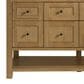 James Martin Vanities Breckenridge 60" Double Bathroom Vanity in Light Natural Oak with 3 cm Arctic Fall Solid Surface Top and Rectangular Sinks, , large
