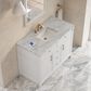 James Martin Bellshire 48" Single Bathroom Vanity in Bright White with 3 cm Victorian Silver Silestone Top, Rectangular Sink and FreePower Wireless Charger, , large