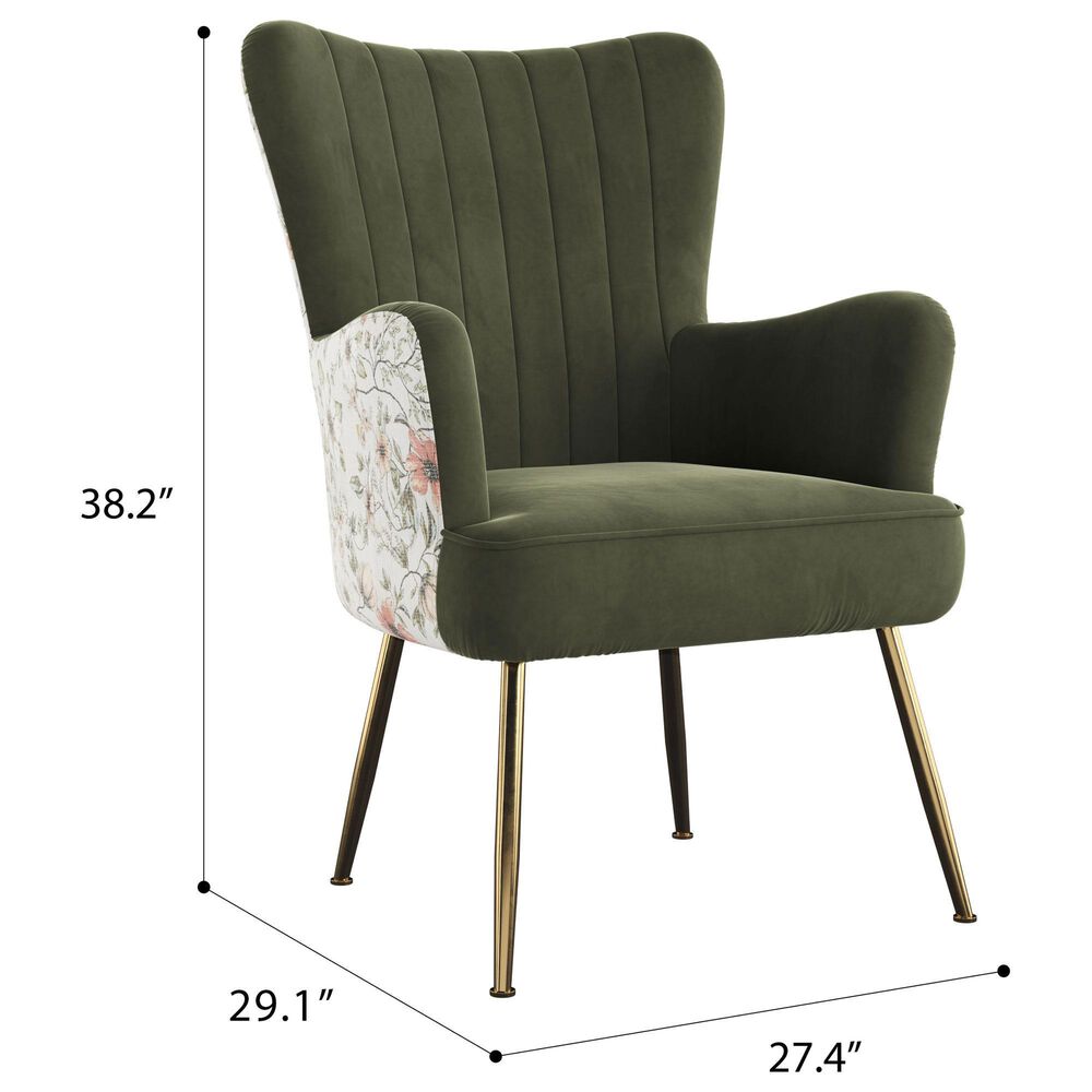 Emerald Home Furnishings Amera Accent Chair in Moss Green, , large