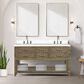 Lexora Home Norwalk 60" Double Bathroom Vanity in Grey Oak with White Cultured Marble Top and Rectangle Sink, , large