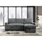 Everly Living Jayla 2-Piece Sleeper Sectional Right Facing Chaise in Gray, , large