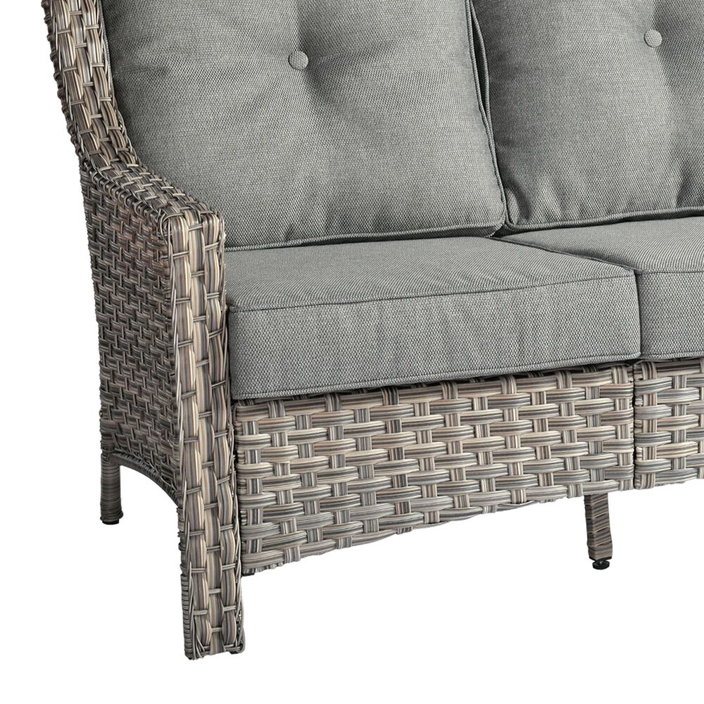 HOMLUX Outdoor Wicker Conversation Sofa in Dark Gray, , large