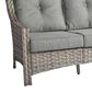 HOMLUX Outdoor Wicker Conversation Sofa in Dark Gray, , large
