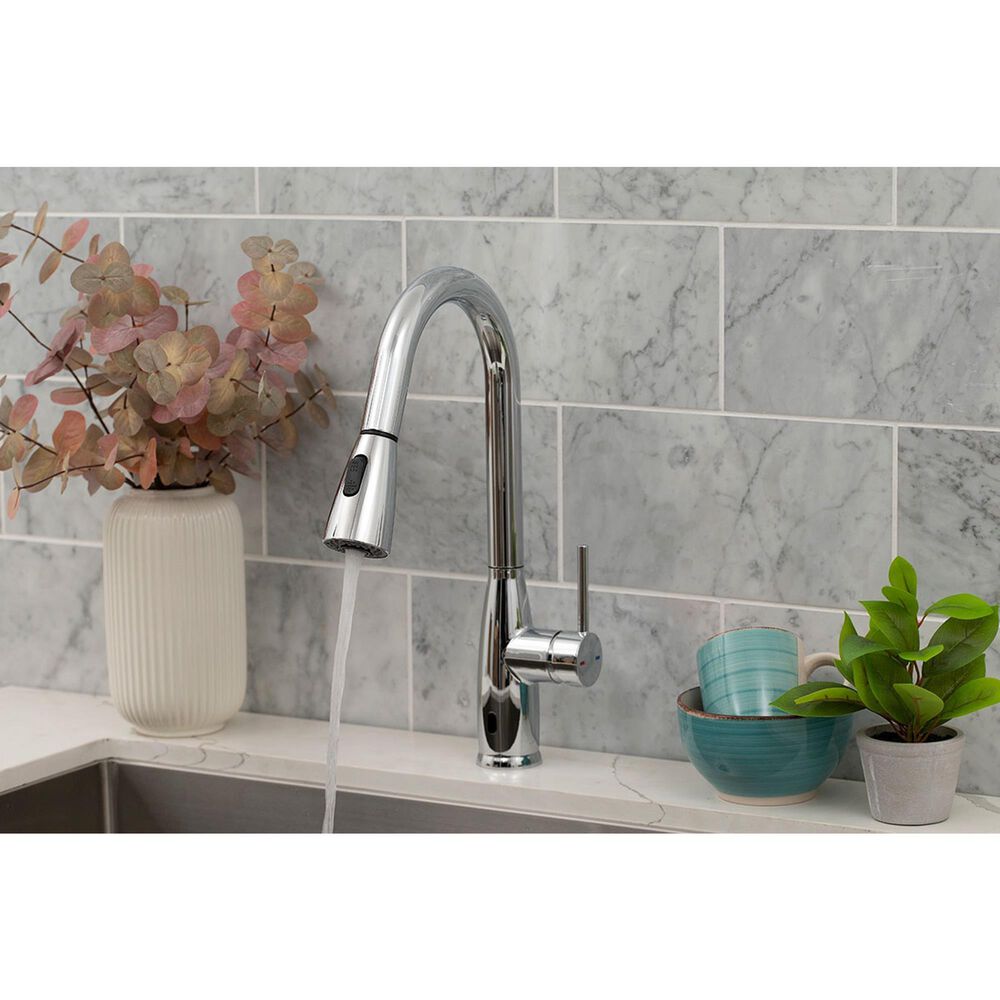 MS International Touch-Less Infrared Sensor Kitchen Faucet in Chrome, , large
