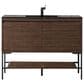 James Martin Vanities Mantova 47.3" Single Vanity in Mid-Century Walnut with 3 cm Charcoal Black Composite Stone Top and Rectangular Sink, , large