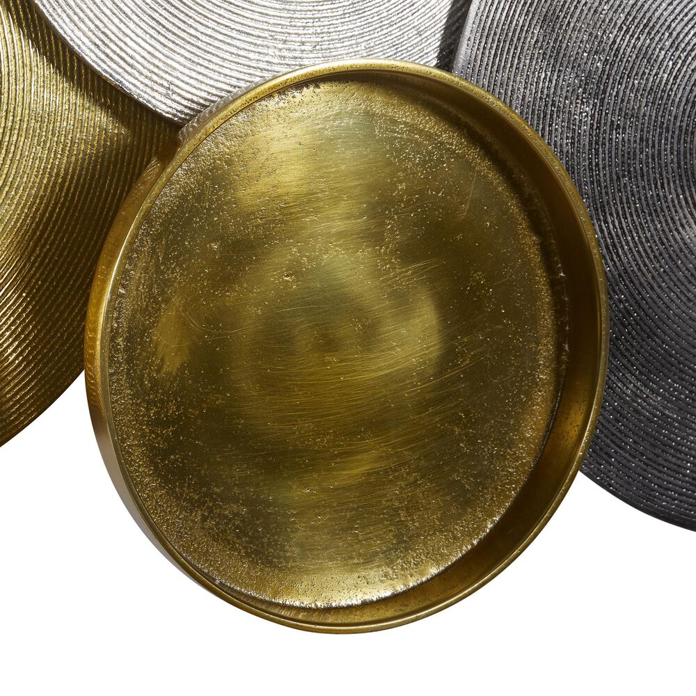 Maple and Jade 17&quot; x 36&quot; Coastal Abstract Wall Decor in Black, Silver and Gold, , large