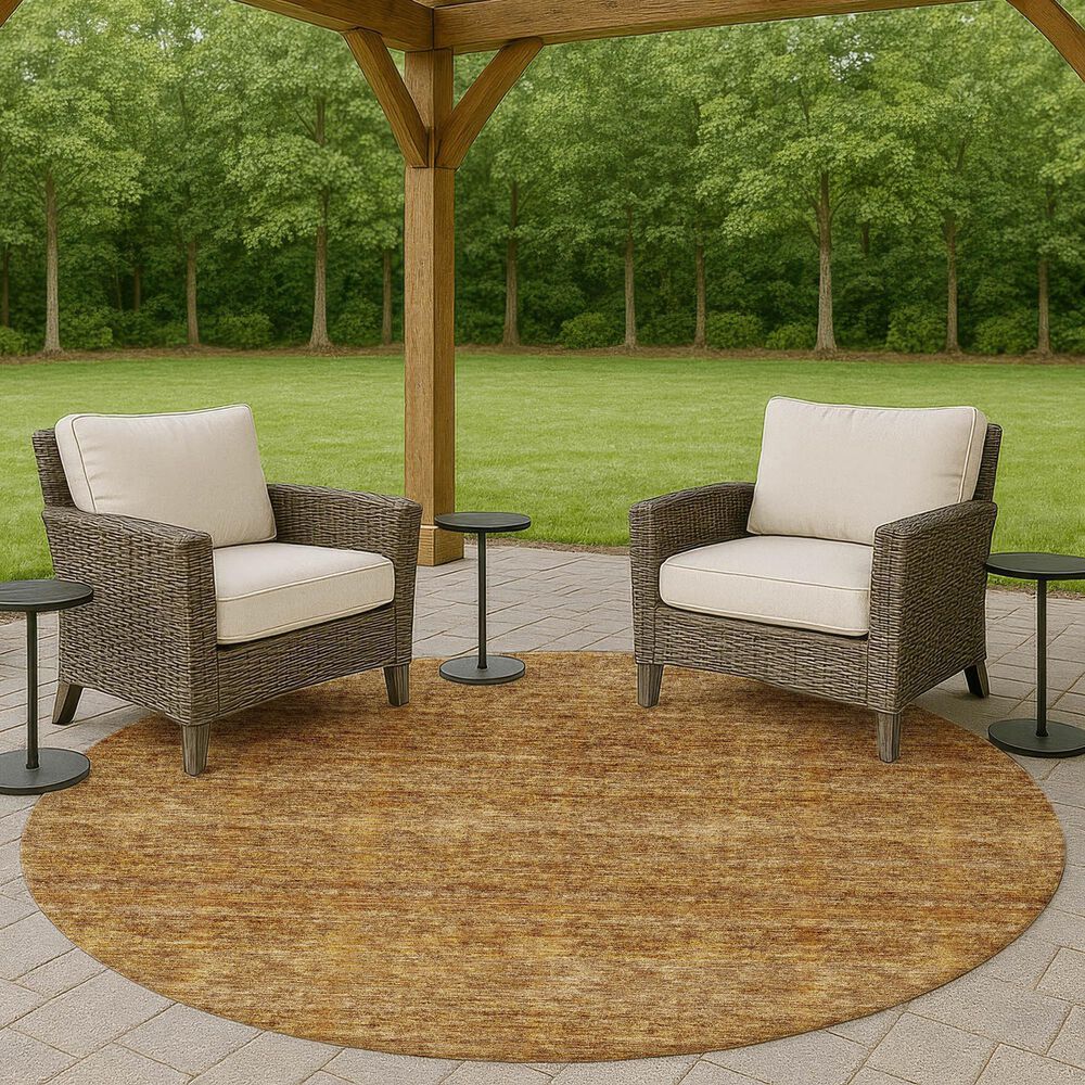 Dalyn Rug Company Soft Essentials Solid Walnut 8' Round Indoor/Outdoor Area Rug, , large