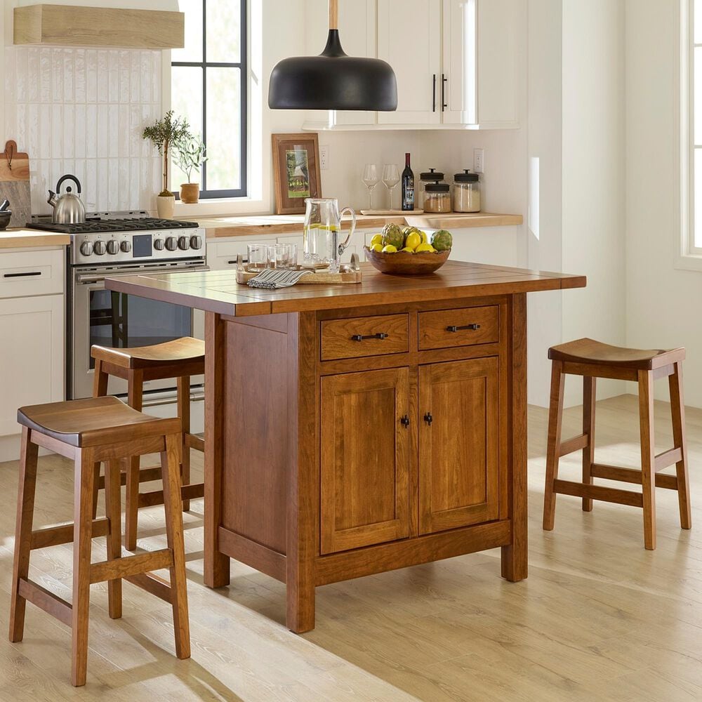 Archbold Furniture 3-Piece Rectangular Counter Height Dining Set in Walnut, , large