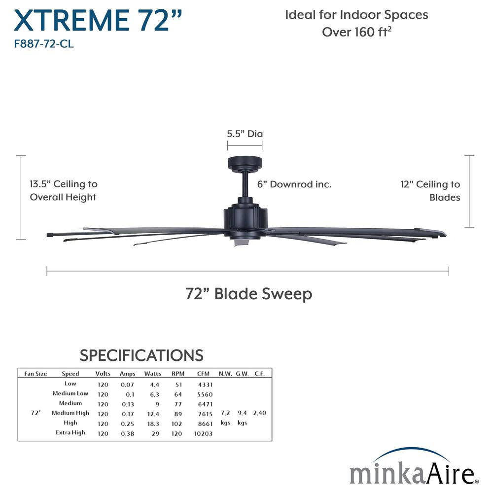 Minka-Aire Xtreme 72" Ceiling Fan in Coal, , large