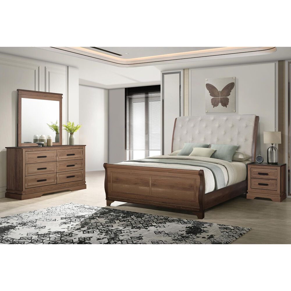 New Heritage Design Coventry Hall 4-Piece Queen Sleigh Bedroom Set in Pecan, , large
