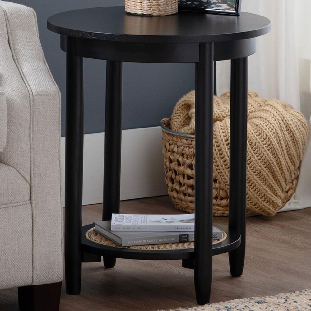 Crestview Collection Port Royal End Table in Black and Natural, , large