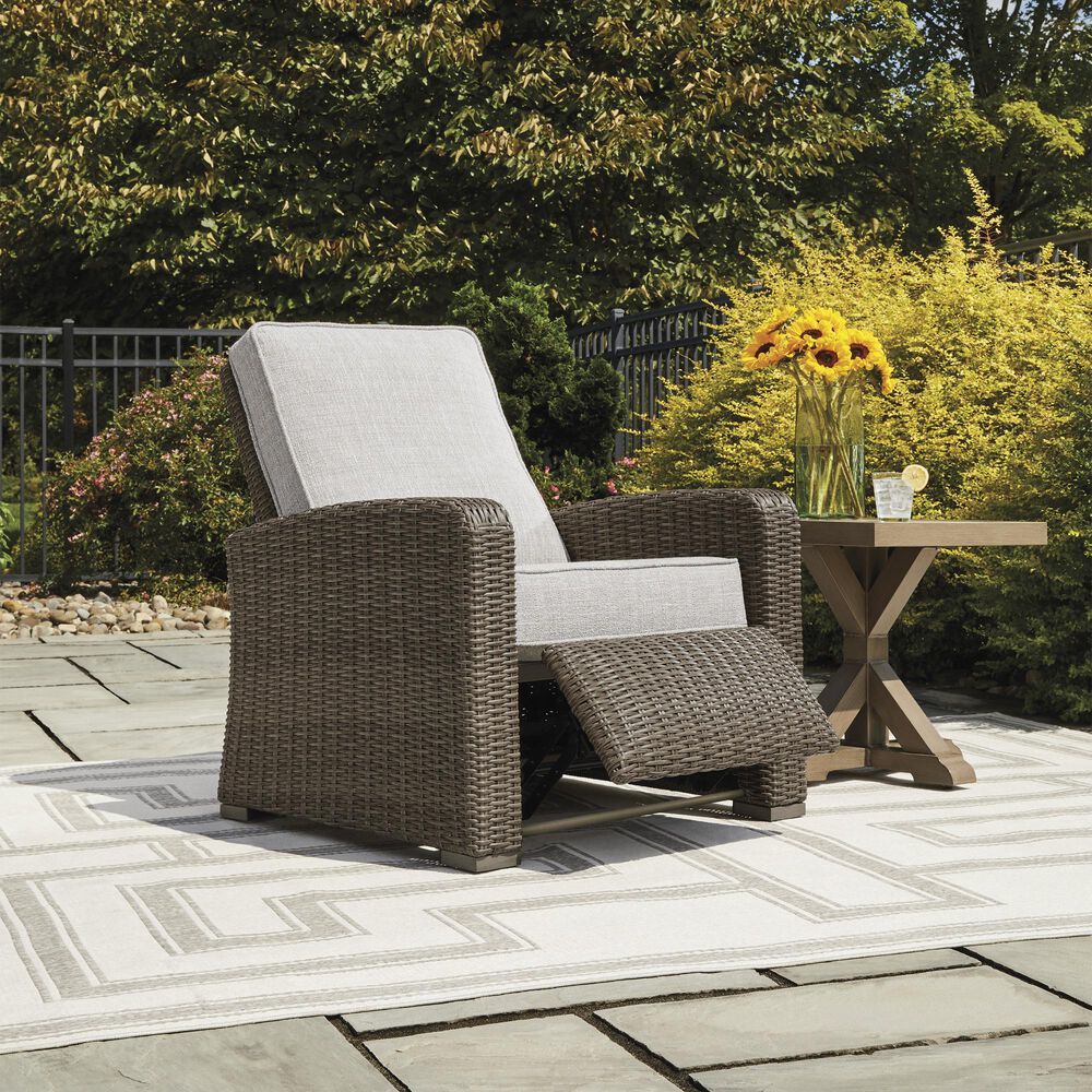Ashley Beachcroft Outdoor Recliner in Beige, , large