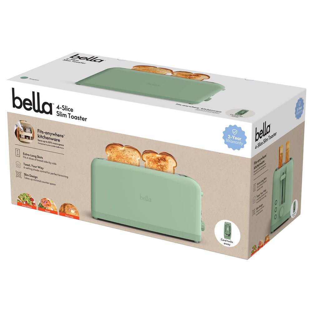 Bella 4-Slice Slim Toaster in Seaglass, , large