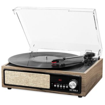 Victrola 3-in-1 Bluetooth Record Player in Farmhouse Walnut, , large