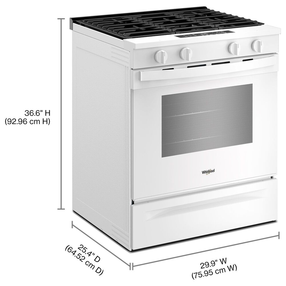 Whirlpool 30" Gas Range in White, , large