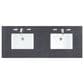 James Martin Vanities Breckenridge 60" Double Bathroom Vanity in Light Natural Oak with 3 cm Charcoal Soapstone Quartz Top and Rectangular Sinks, , large