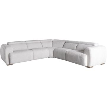 Bernhardt Aldo 4-Piece Power Motion Sectional in White and Cream, , large
