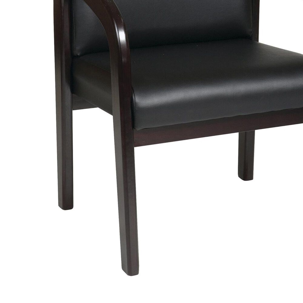 OSP Home WD Visitors Chair in Black/Espresso, , large