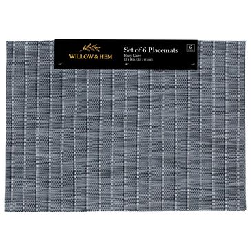 Willow & Hem Harmony Woven Vinyl Placemat in Blue (Set of 6), , large