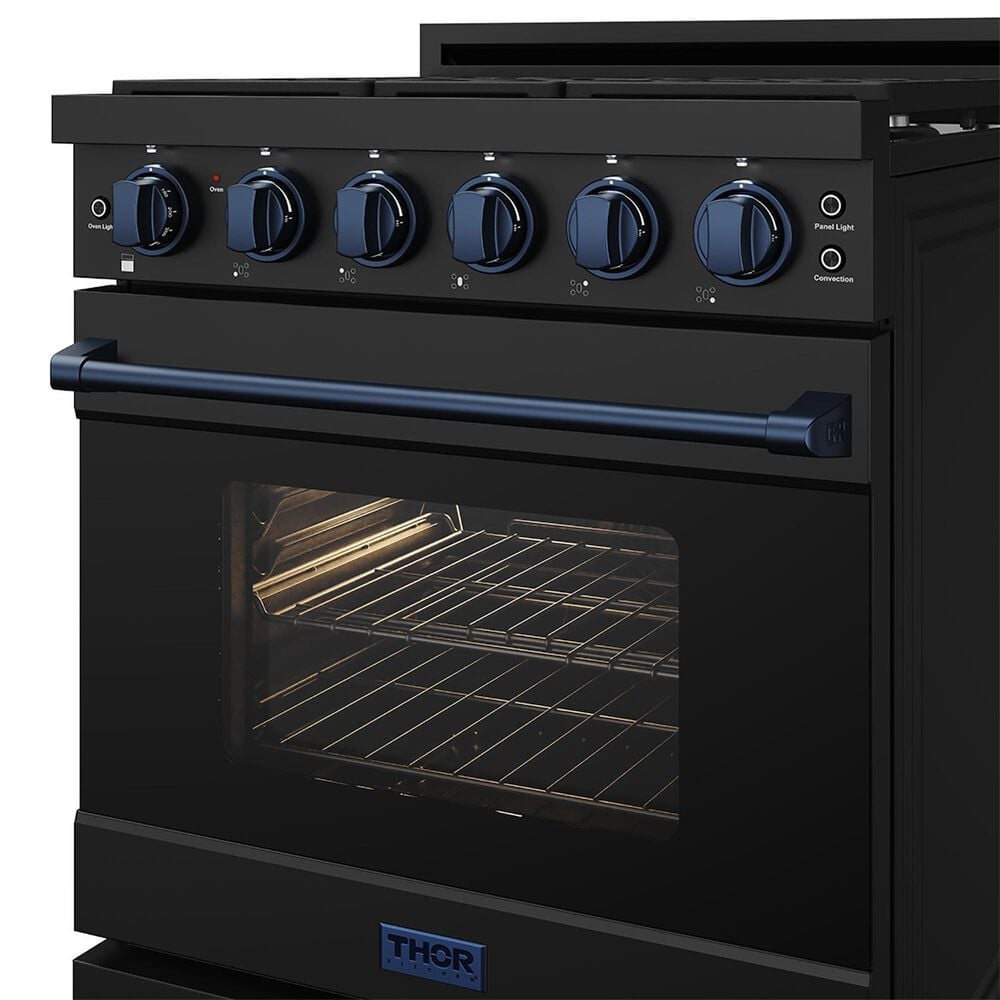 Thor Kitchen Gordon Ramsay 4.6 Cu. Ft. Professional Liquid Propane Range with Blue Handle Kit in Black, , large