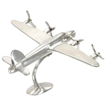 Maple and Jade 9" Airplane Sculpture in Silver, , large