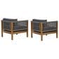 Hearth and Haven Laurel Outdoor Club Chair with Cushion in Dark Gray (Set of 2), , large