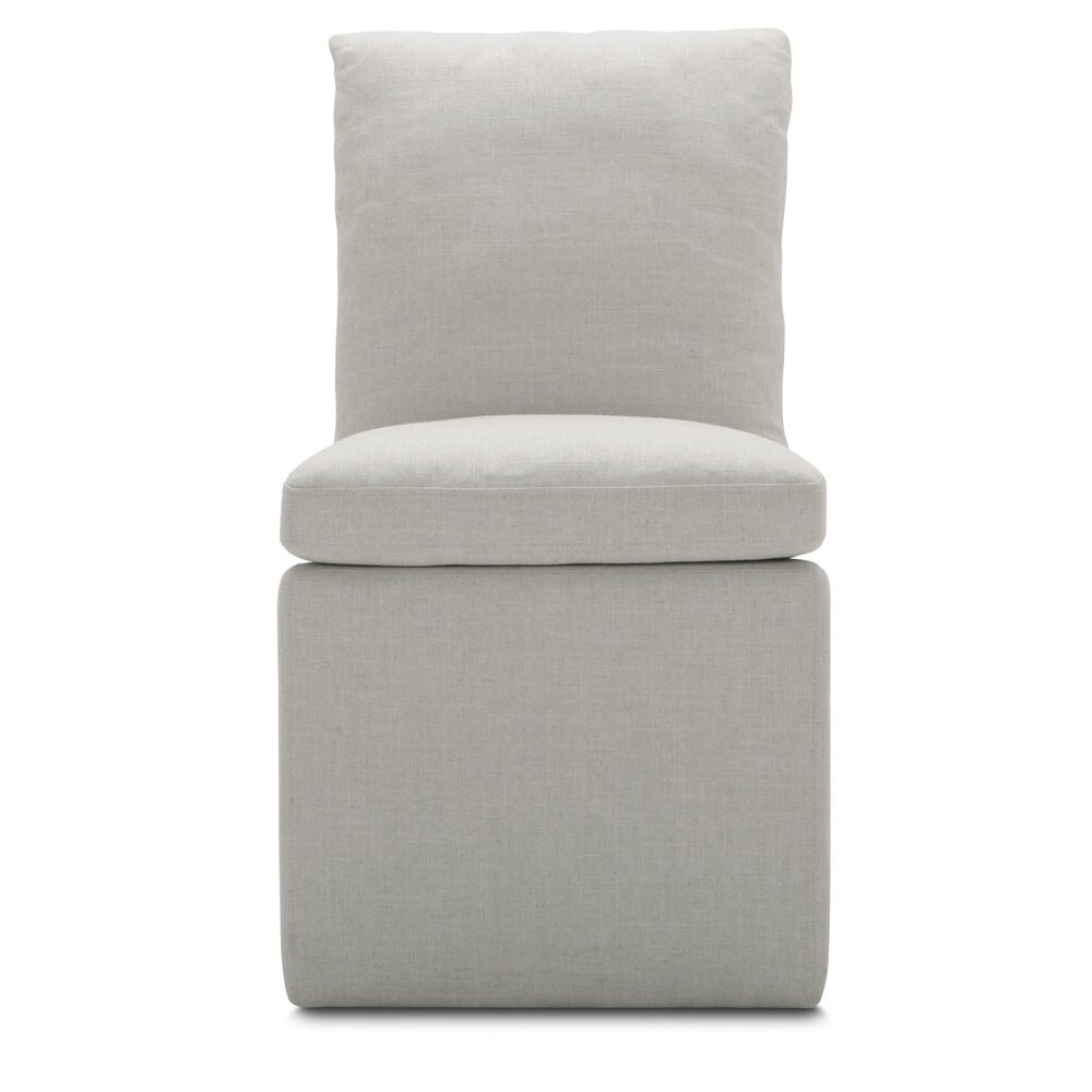 Interlochen Side Chair in Bisque Flax Polyester with Casters, , large