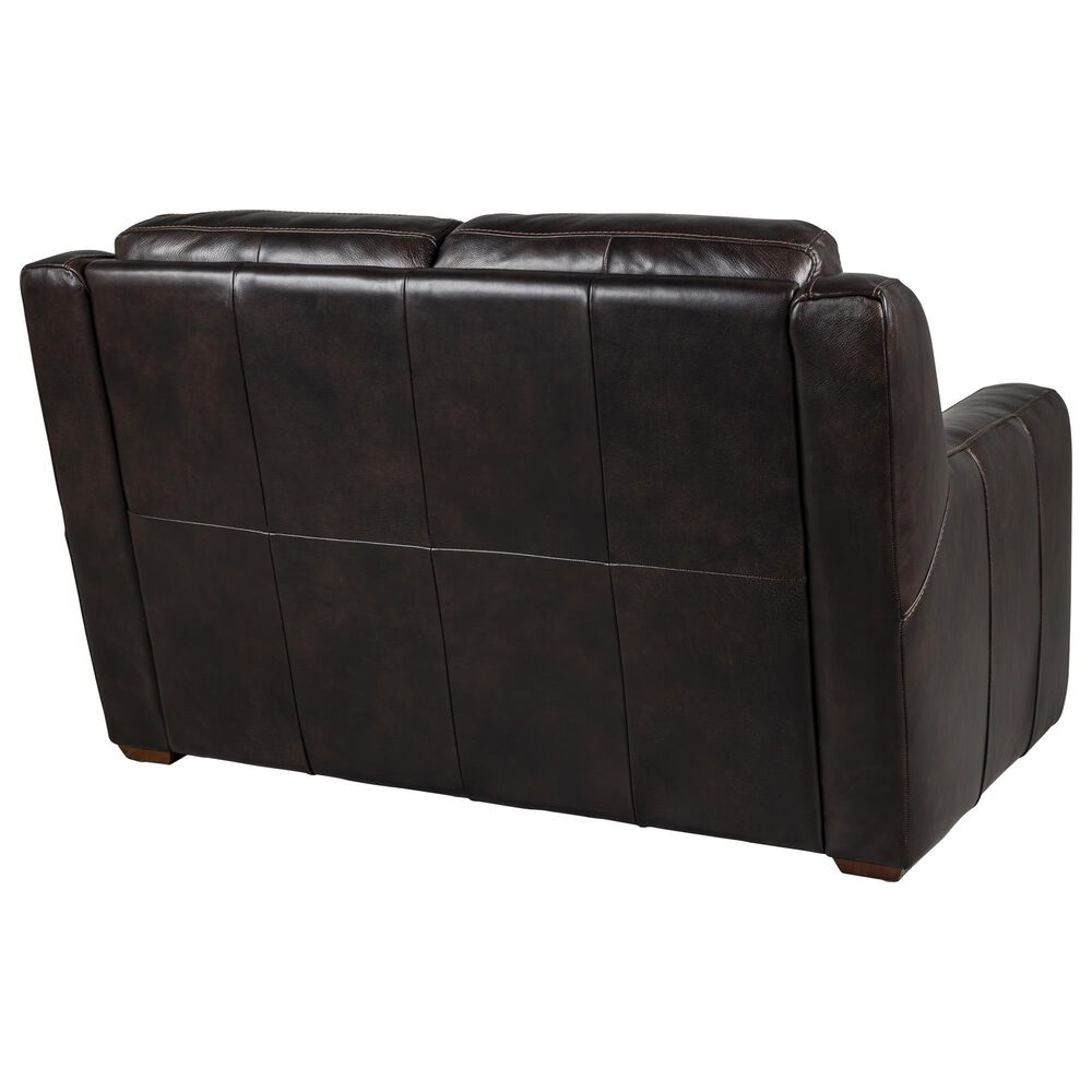 Bordeaux &amp; Co Stationary Leather Loveseat in Berlin Dark Brown, , large