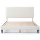 Furniture of America Gail Queen Upholstered Platform Bed with Pillow Headboard in White, , large