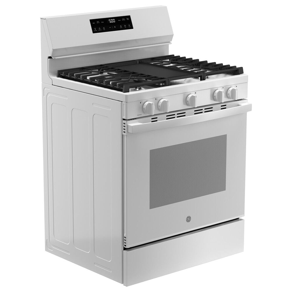GE Appliances 30" Freestanding Gas Range with 5 Burners in White, , large